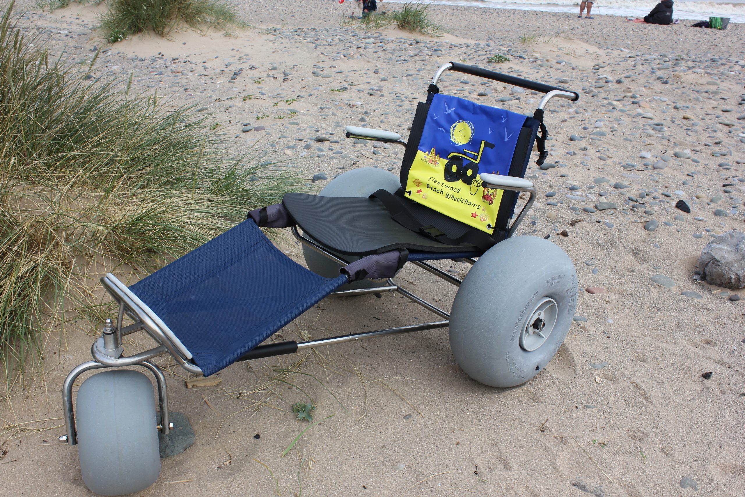 The EZ Roller balloon-wheel beach recliner